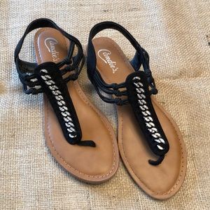 Candie’s 9 Black Suade with Silver/Crystal Design